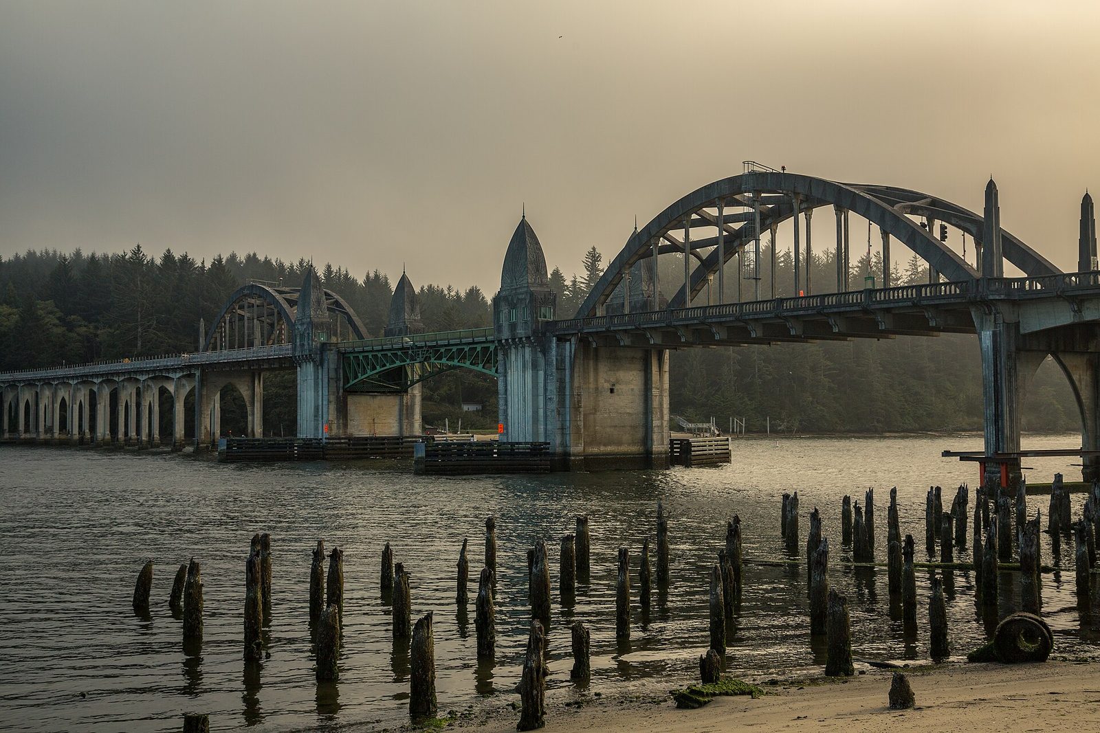 the Siuslaw River Bridge in Florence, Oregon
