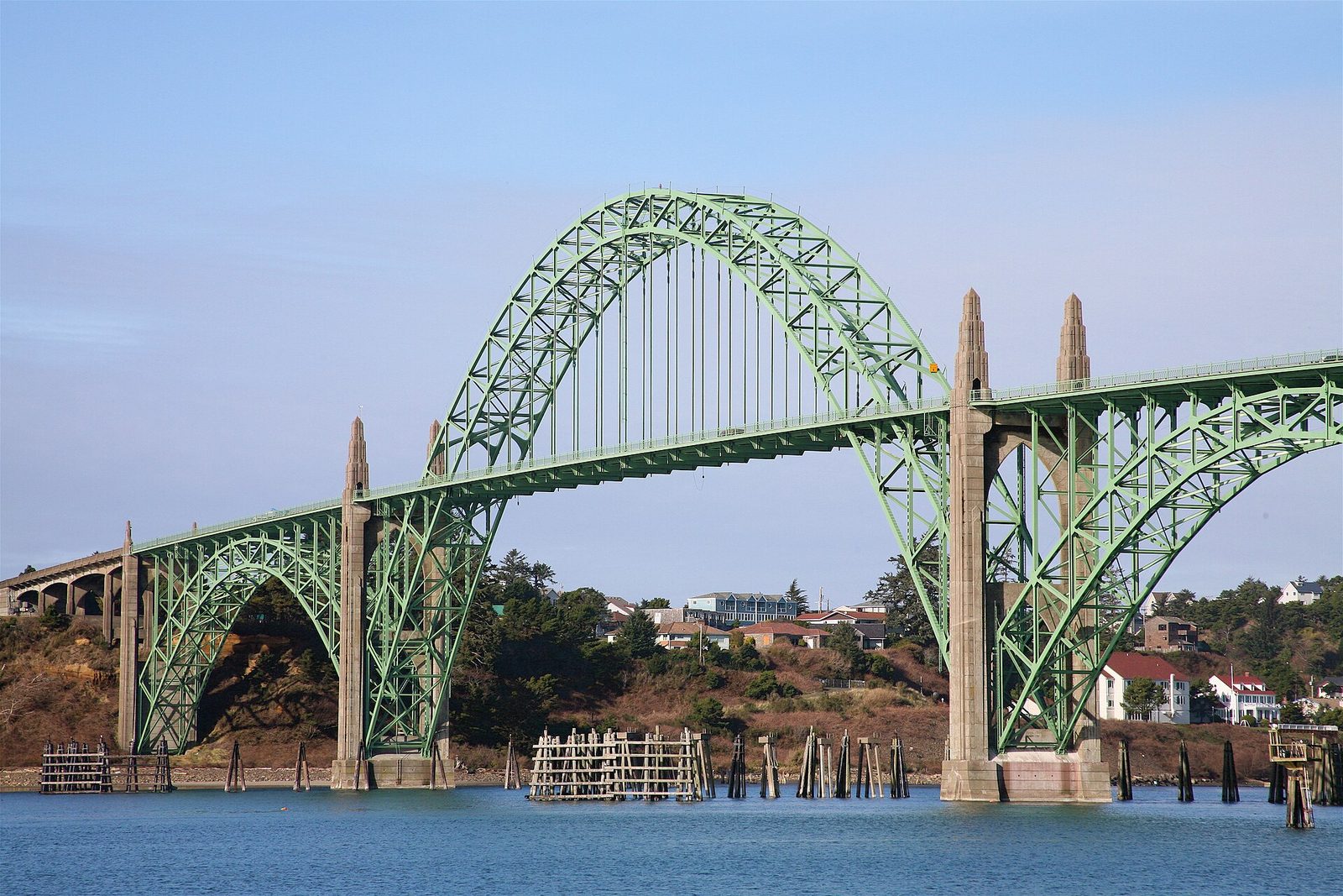 the Yaquina Bay Bridge in Newport, Oregon